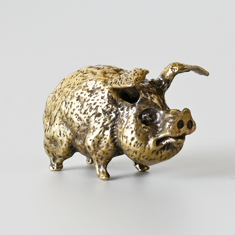 Office Furniture At Home - Vintage Brass Pig Small Ornaments Pure