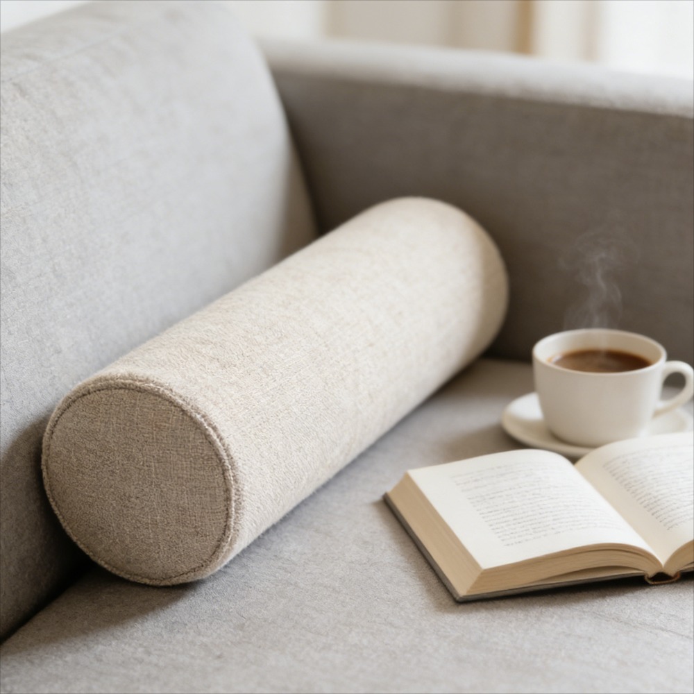 Office Footrest Cushion - Supportive Cylindrical Waist Cushion Pillow for