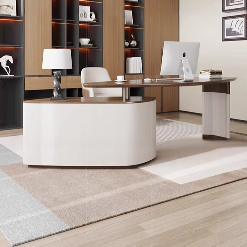Office Furniture Services - Adjustable Executive Office Desk Shelves Lshaped