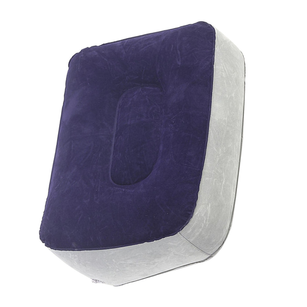 Gray Blue Inflatable Flocking  - đánh giá và giá Office Footrest Cushion