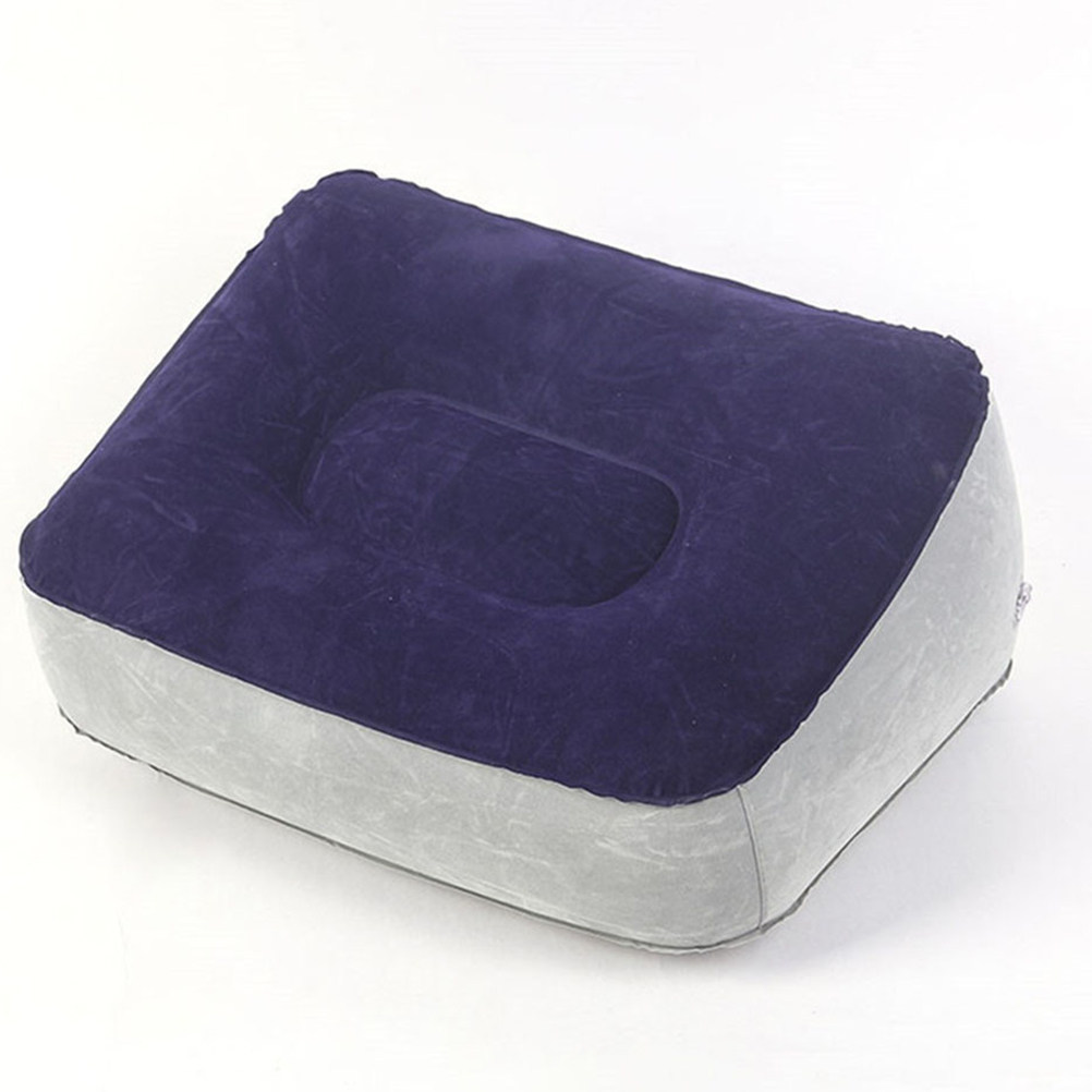 Gray Blue Inflatable Flocking  - đánh giá và giá Office Footrest Cushion