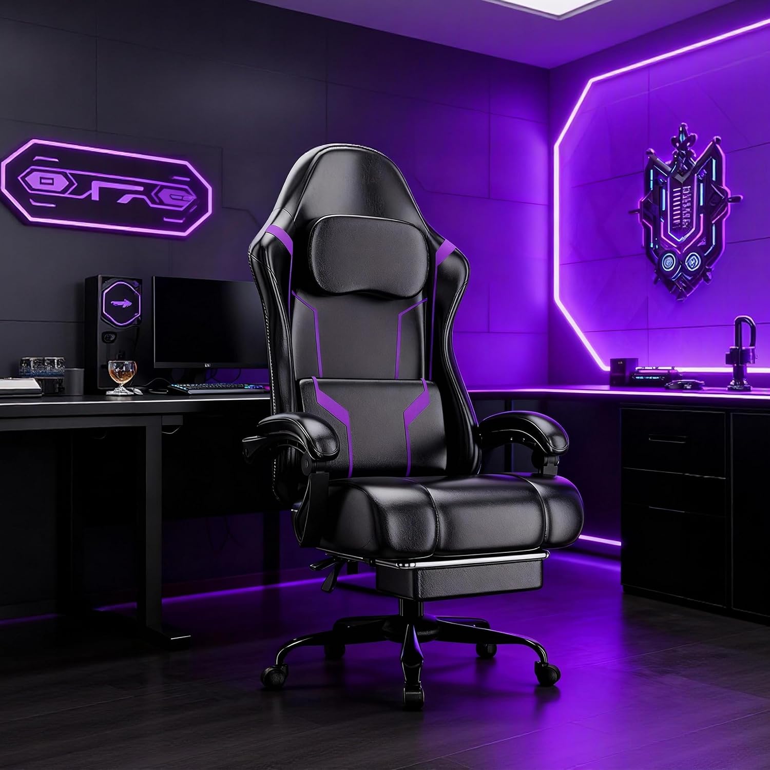 Ergonomic Gaming Chair with Po - đánh giá và giá Office Footrest Cushion
