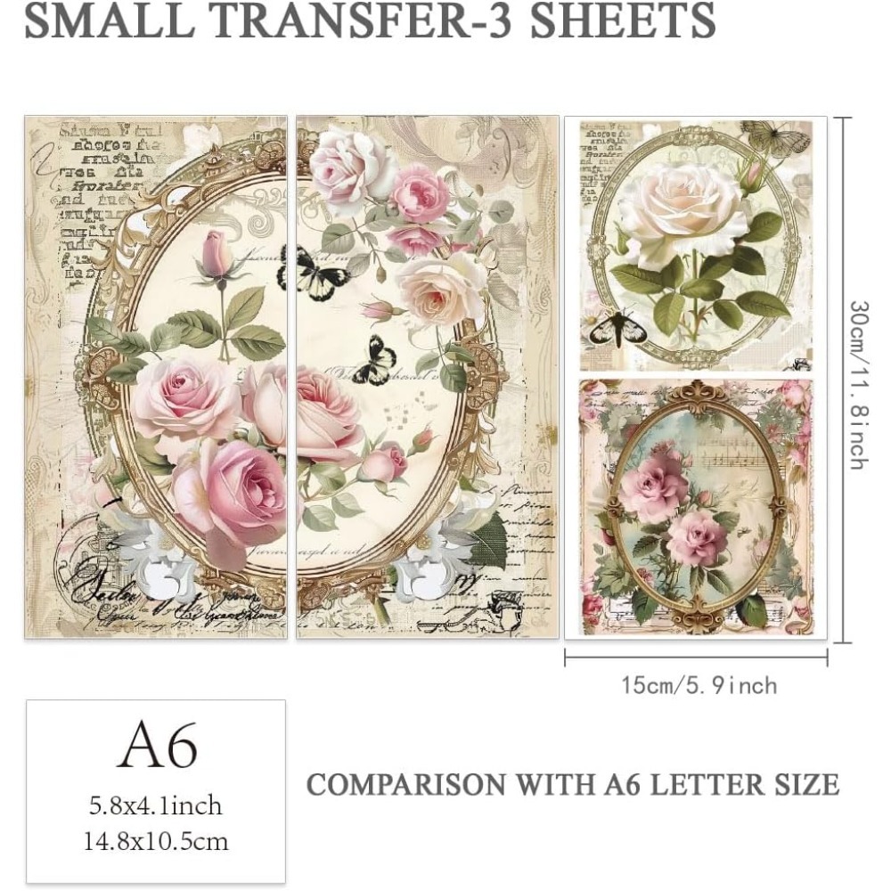 3pcs/Set Rose Rub on Transfers - đánh giá và giá Office Furniture Set