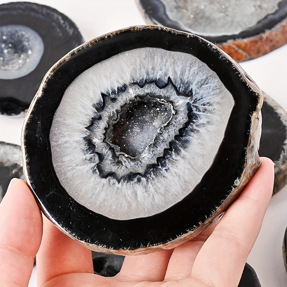 1pc Natural Black Agate Geode  - đánh giá và giá Office Furniture At Home