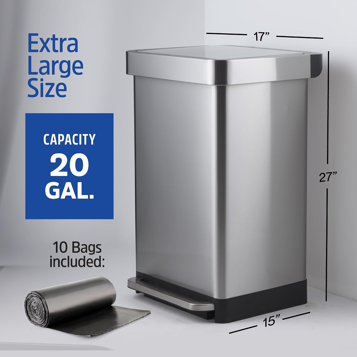 20 Gallon Stainless Steel Larg - đánh giá và giá Office Furniture Recycling
